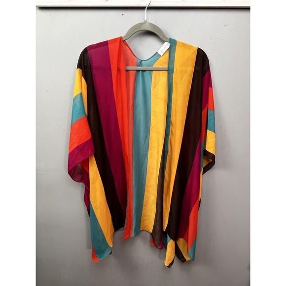 Ces Femme Kimono Sleeve Duster Boho Cardigan One Size Coverup‎ Lightweight - Picture 1 of 6